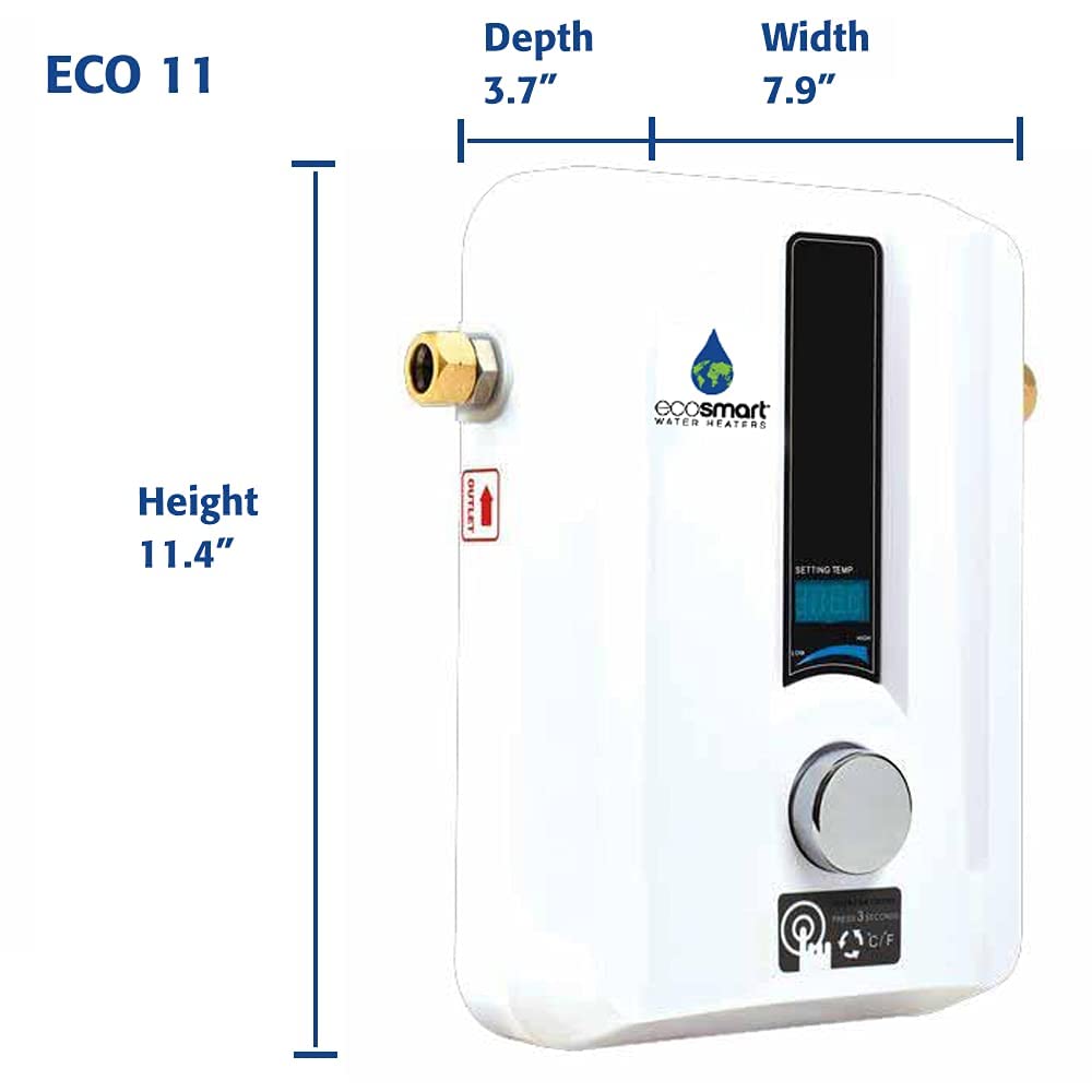 EcoSmart ECO 11 wall mountable design saves space in compact areas
