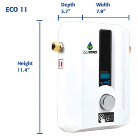 EcoSmart ECO 11 wall mountable design saves space in compact areas
