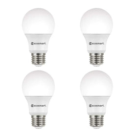 EcoSmart A19 bulb with Energy Star rating and E26 base for easy dimmable lighting.