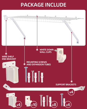 EcoSweep end brackets securing wire shelves with stability.