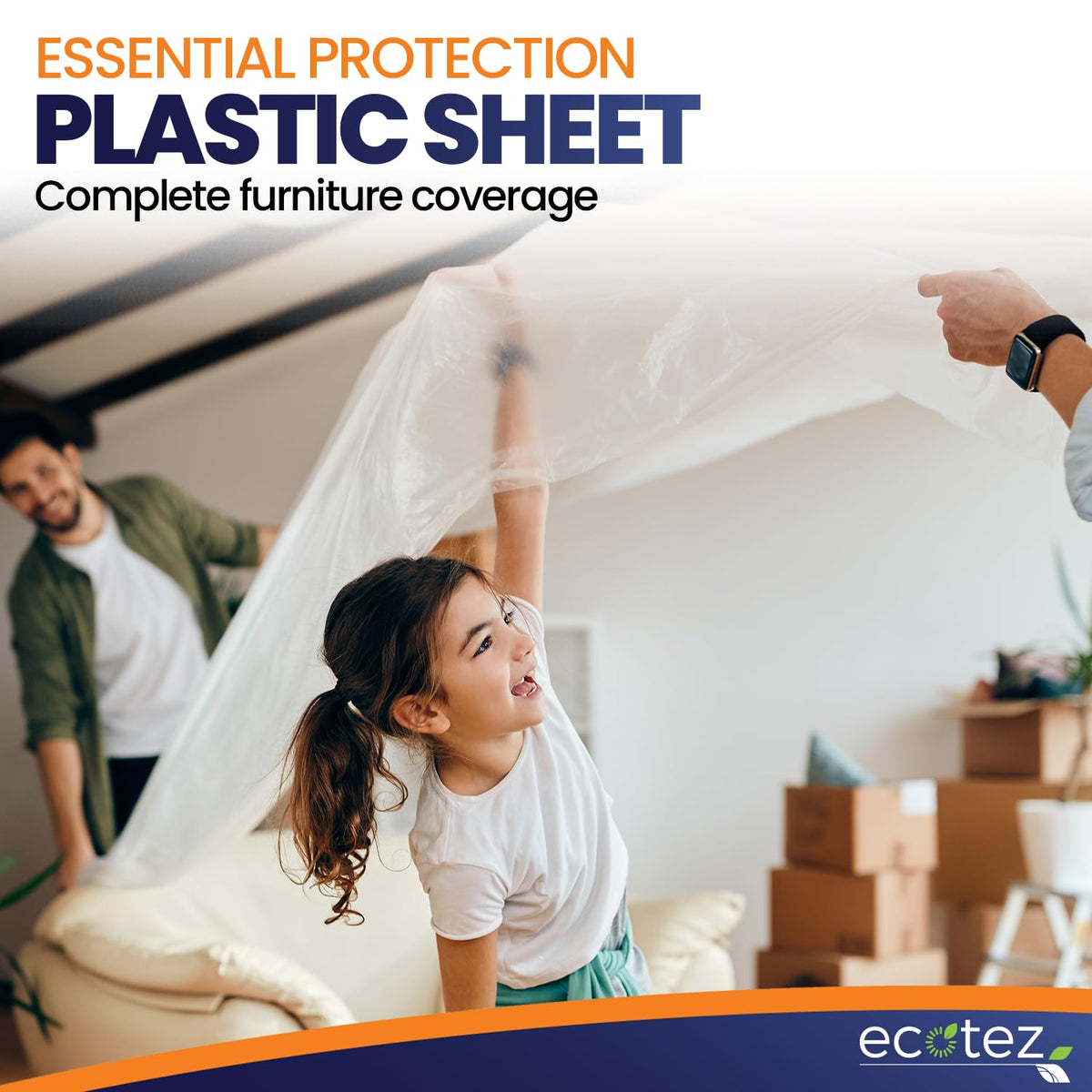 Ecotez earth-friendly 51-percent recycled LDPE drop cloth for painting cleanups.