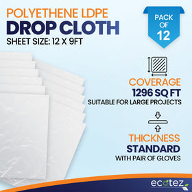 Ecotez clear furniture cover keeps valuables safe from paint splatters.