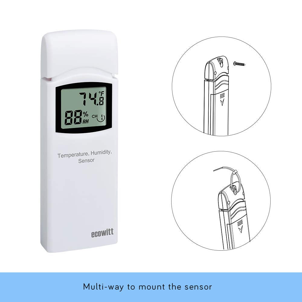 ECOWITT WN31 battery-powered sensor with simple maintenance.