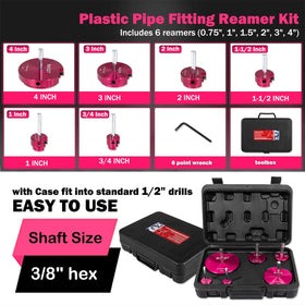 E-cowlboy 6-piece reamer set, 1-inch size, smooth CPVC prep for reuse