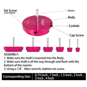 E-cowlboy 6-piece reamer set, 3-inch, durable carbide inserts in action
