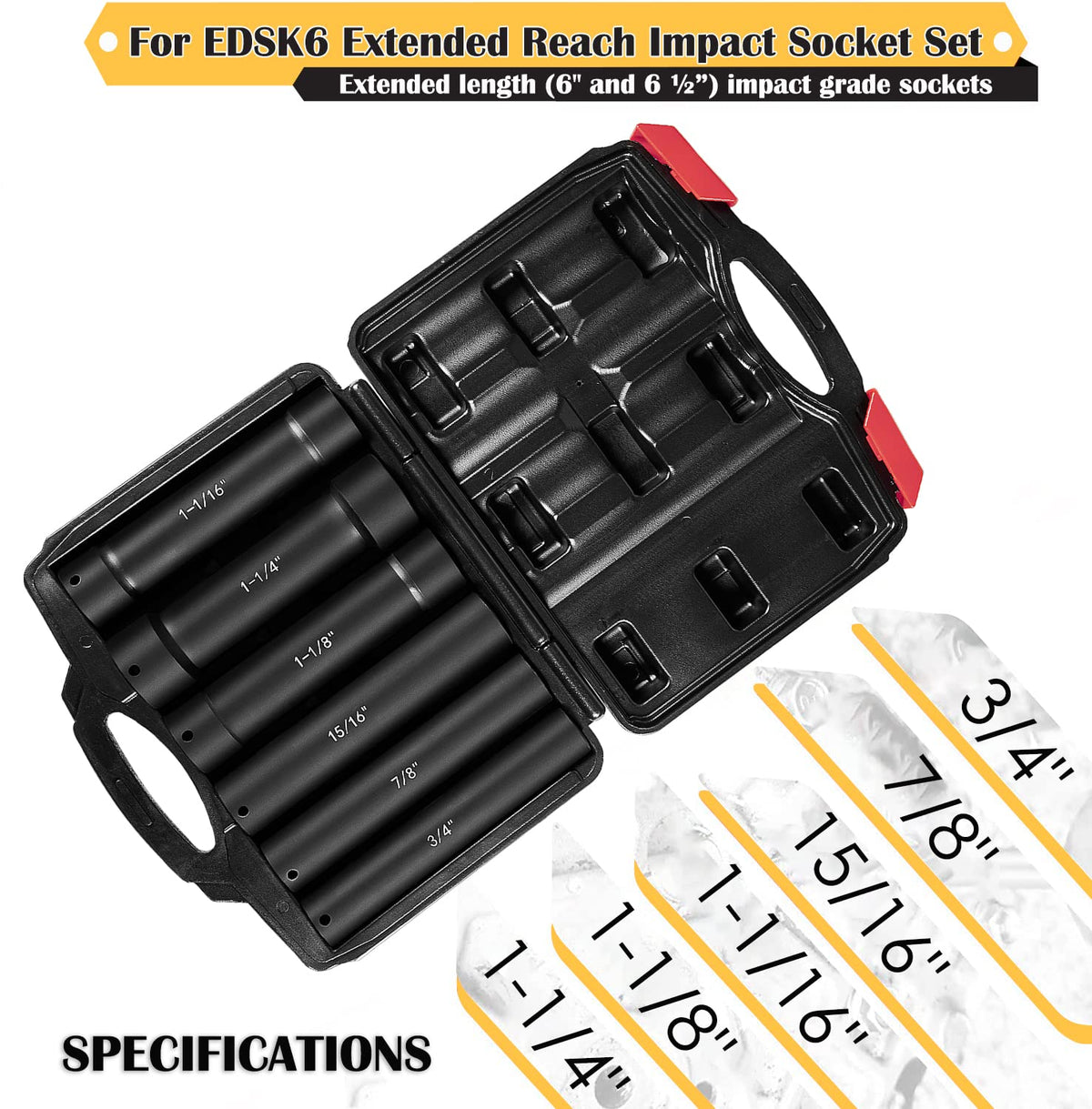 E-cowlboy deep-well socket 15/16in reaches recessed fasteners.