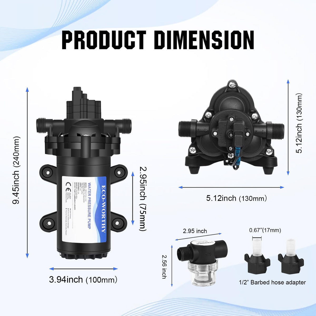 ECOWORTHY 33-Series includes garden-hose-adapters for quick connections.