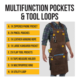 ecoZen Lifestyle 16oz waxed canvas apron double-stitched hems for durability