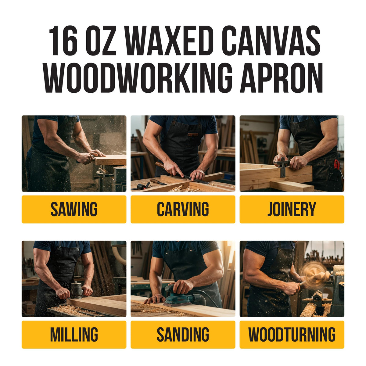 ecoZen Lifestyle 16oz waxed canvas apron safety glasses strap adds secure hold