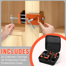ECY cabinet clamps 2-pack case storage demonstrates portable organization