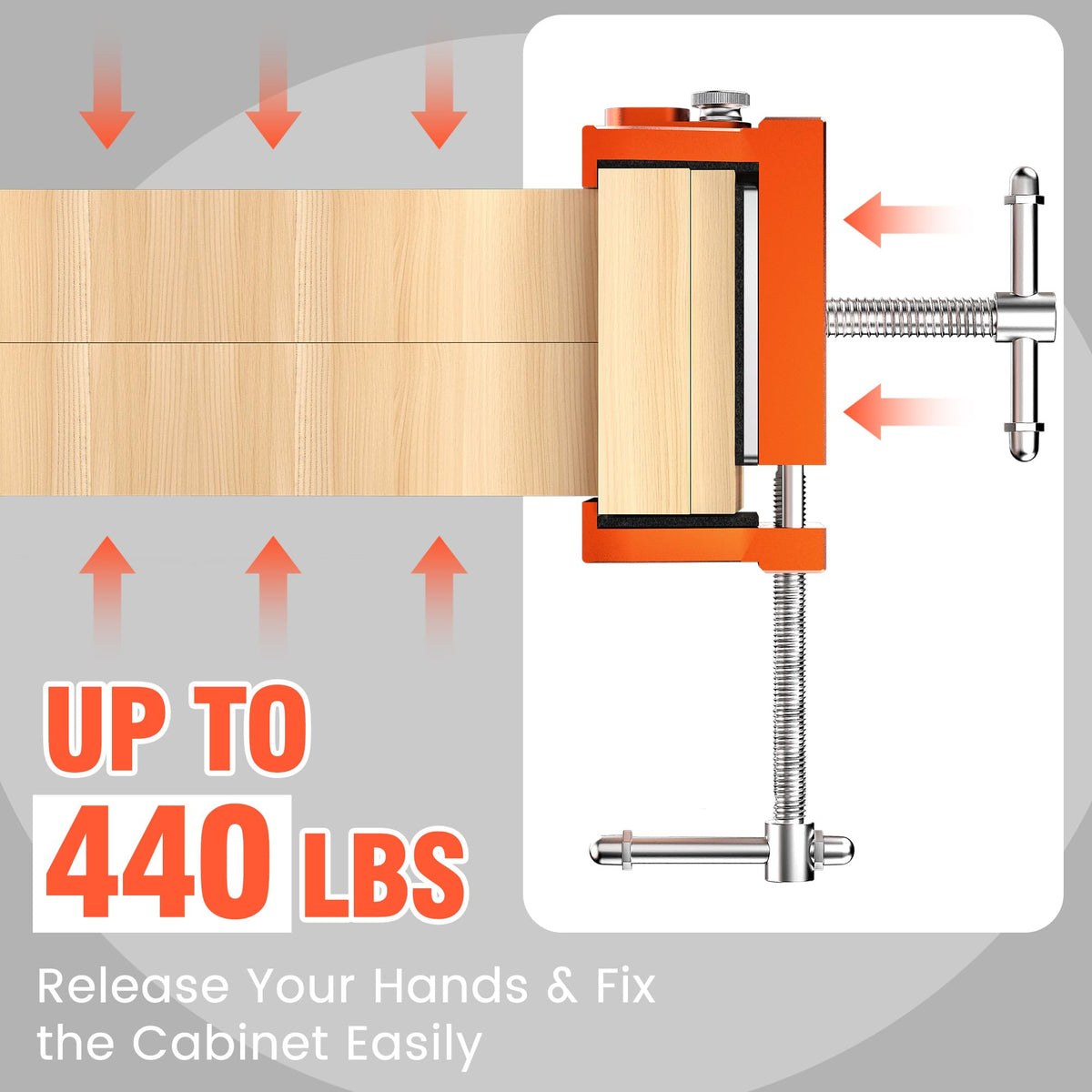 ECY cabinet clamps 2-pack drill-guide feature aids accurate pilot holes