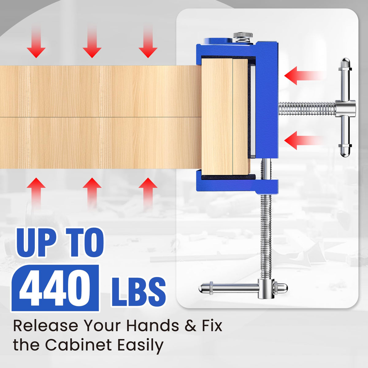 ECY clamps with scratch proof jaws protect finishes during tightening