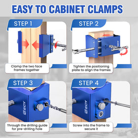 ECY blue clamps stored securely in a sturdy case for on the go projects