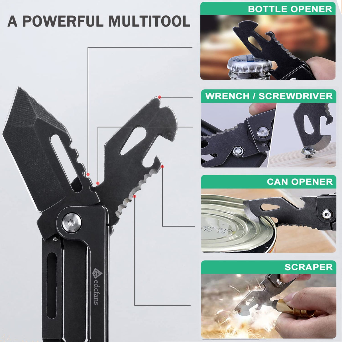 edcfans keychain knife screwdriver-wrench enables quick repairs.