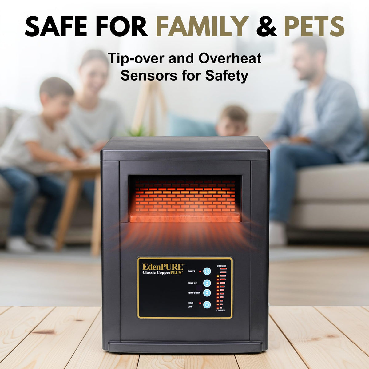 EdenPURE Classic CopperPLUS copper-core technology highlights steady heat transfer