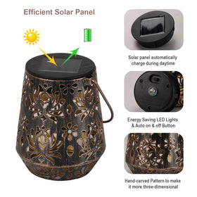 Edenseelake IP44 bronze lanterns receiving sunlight to charge