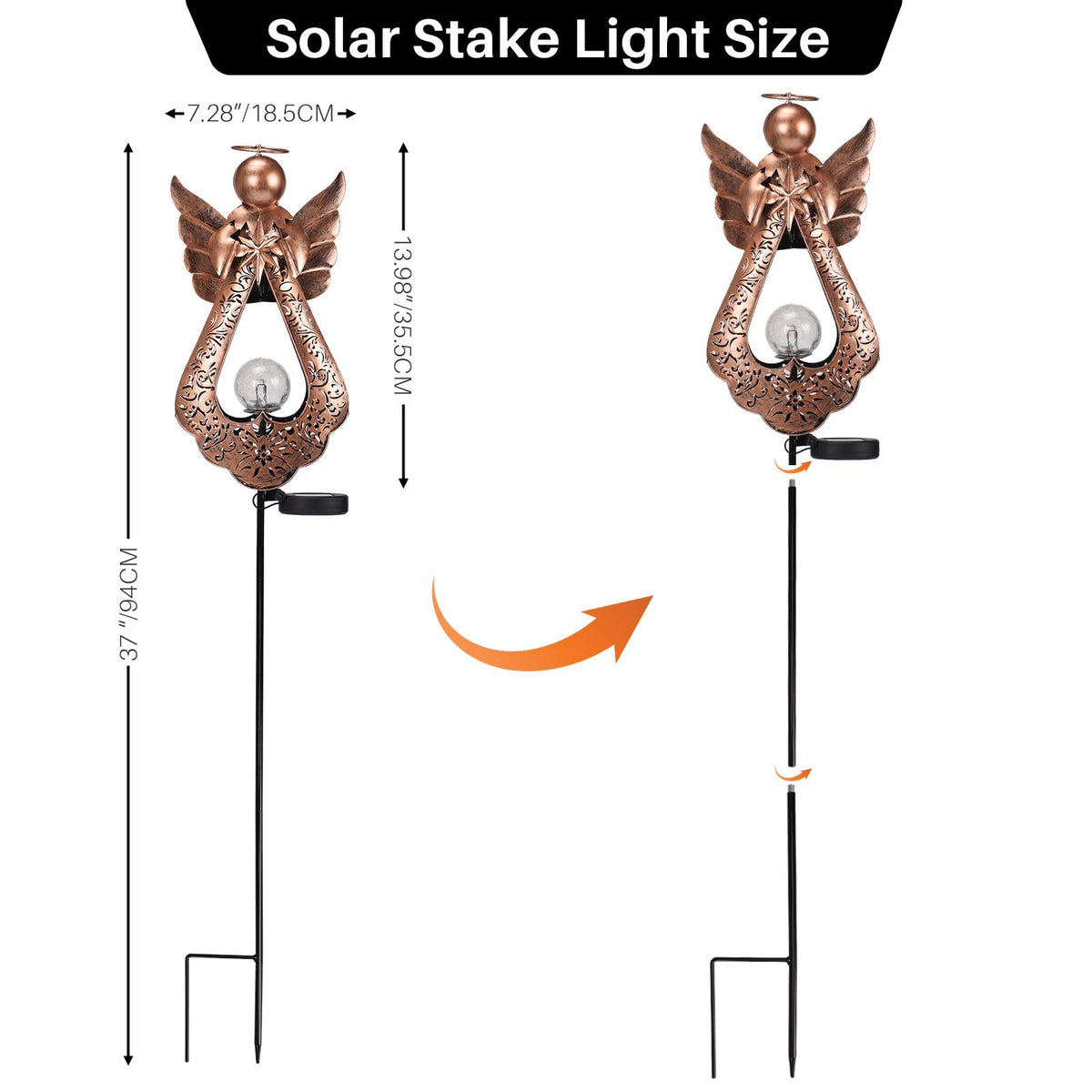 Edenseelake solar angel stake shown outdoors in rain-ready IP44 waterproof design