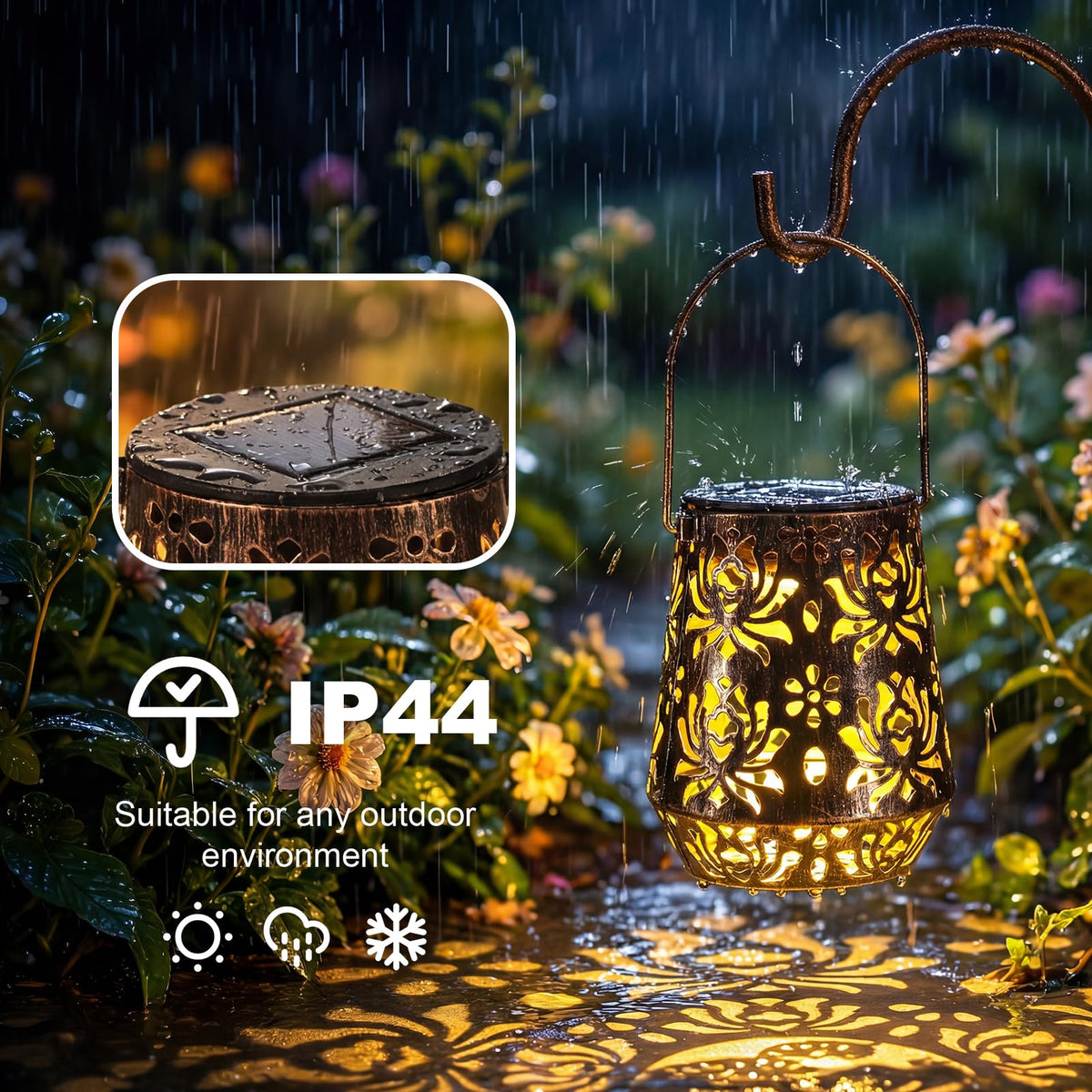 Edenseelake lanterns showcasing solar panel and sensor