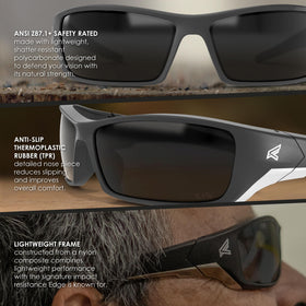 EDGE Reclus soft Megol temple tips provide cushioned comfort during long use