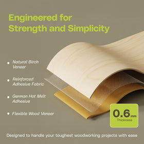 Edge Supply finished veneer on sample board with warm natural tones