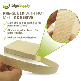Edge Supply iron-on edge band for easy installation with household iron.