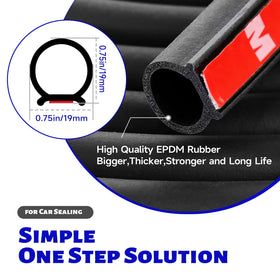 EdgeSeal D-Shape seal strip along a car door improves weather sealing.