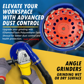 EDiamondTools 7-inch wheel coating removal on edge near stairs