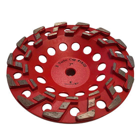 EDiamondTools 7-inch diamond grinding wheel close-up showing aggressive concrete removal