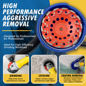 EDiamondTools 7-inch wheel removing paint on concrete with precision