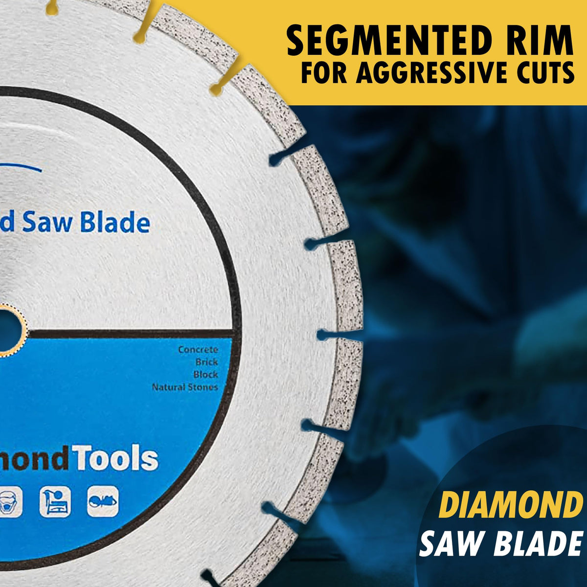 EDiamondTools 7-inch segmented blade excels at masonry cuts with versatility.