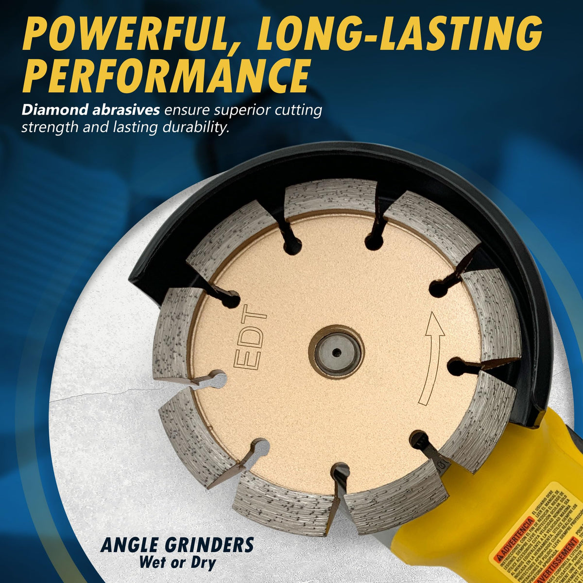 EDiamondTools crack chaser blade installed on angle grinder enabling precise joint widening.