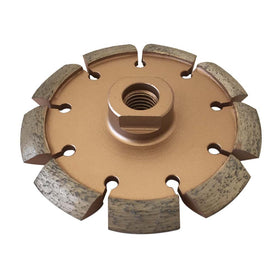 EDiamondTools crack chaser blade on concrete for clean crack routing in cured surfaces.