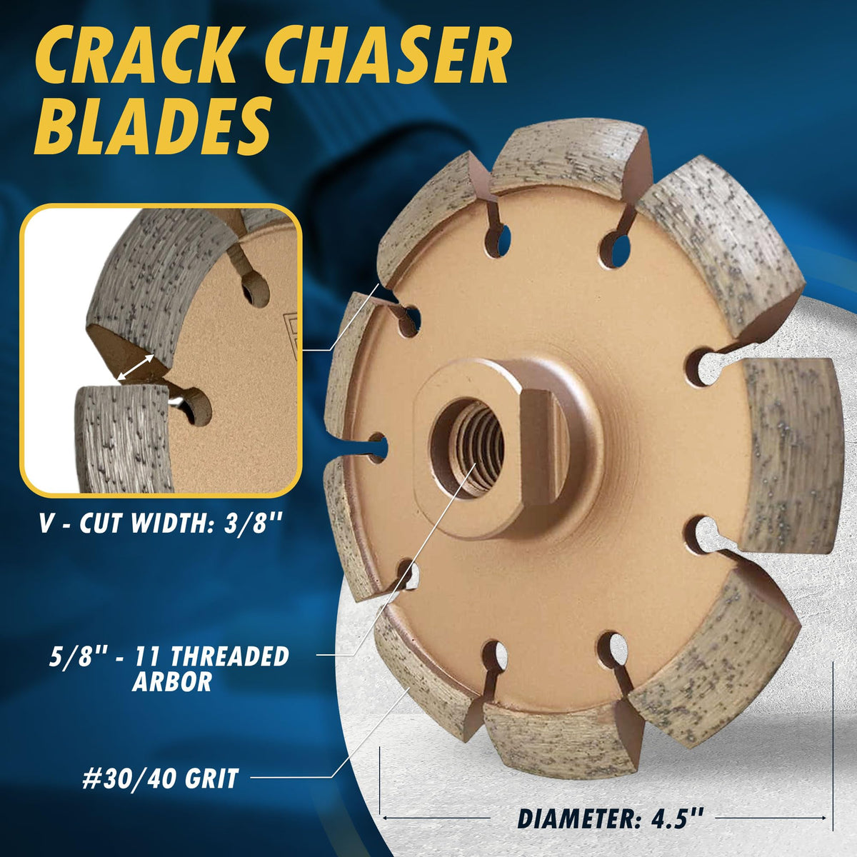 EDiamondTools crack chaser blade used wet or dry to suit job conditions.