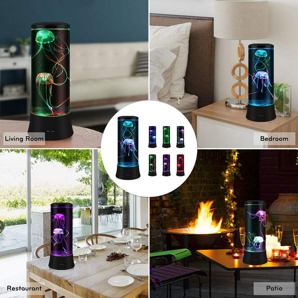 EDIer Jellyfish Lamp features fluorescent jellyfish for vivid visual interest and kid-friendly charm.