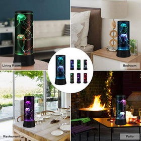 EDIer Jellyfish Lamp features fluorescent jellyfish for vivid visual interest and kid-friendly charm.