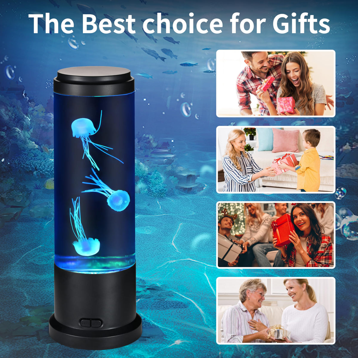 EDIER Jellyfish Lamp provides cordless versatility with USB and battery options.