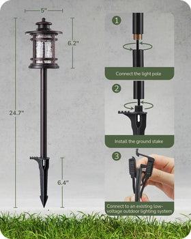 EDISHINE 12V low-voltage lawn light delivers steady illumination