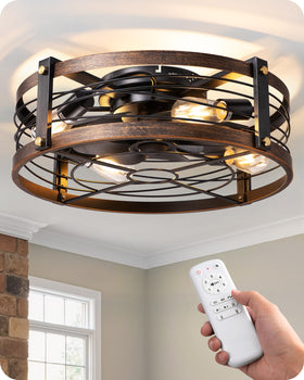 EDISHINE 21-inch pre-assembled fan with lights simplifies setup for kitchens