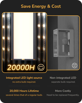 EDISHINE 23.6-inch outdoor wall light 3CCT switch for versatile tones