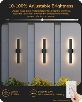 EDISHINE 23.6-inch outdoor wall light memory function preserves last setting