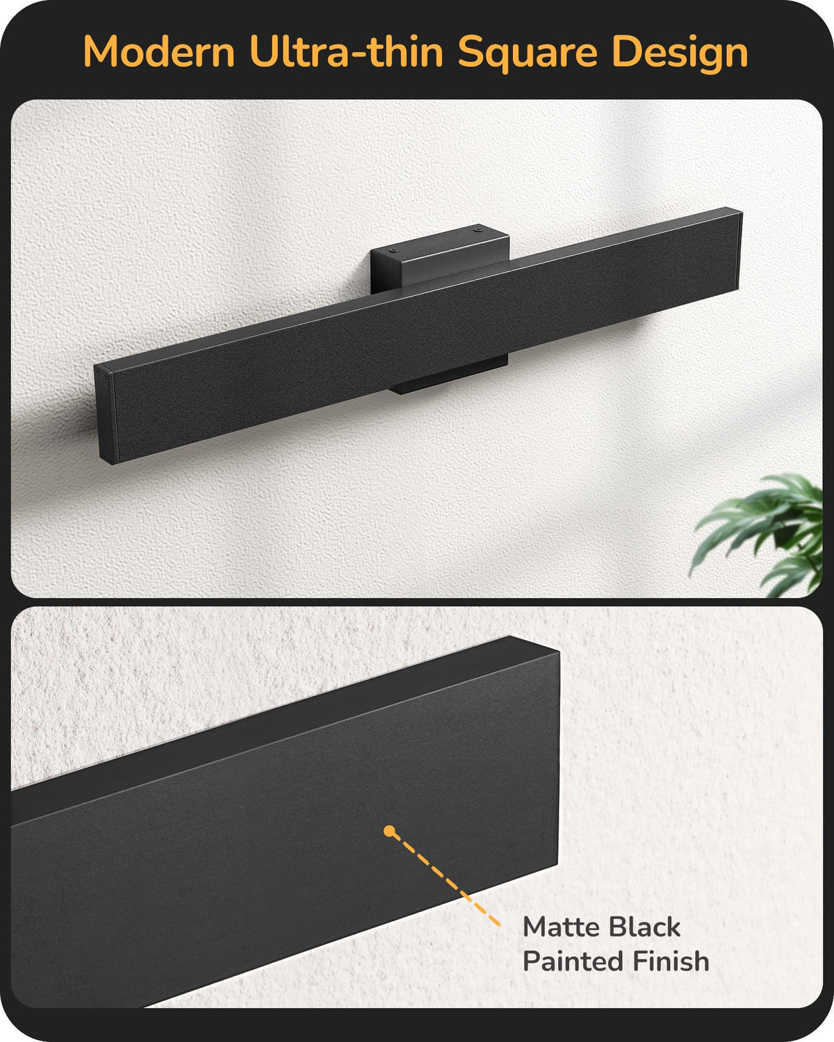 EDISHINE 23.6-inch outdoor wall light sleek linear design for contemporary exteriors