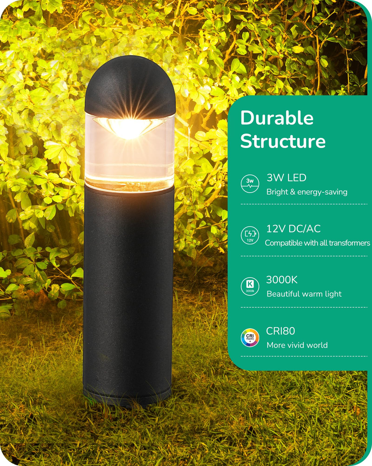 EDISHINE 3W 12V LED spotlight with even glow for outdoors