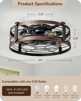 EDISHINE 4x E26 12W LED base supports dimmable bulbs
