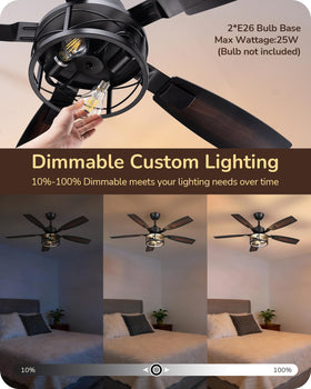 EDISHINE five wooden blades fan creates natural air circulation