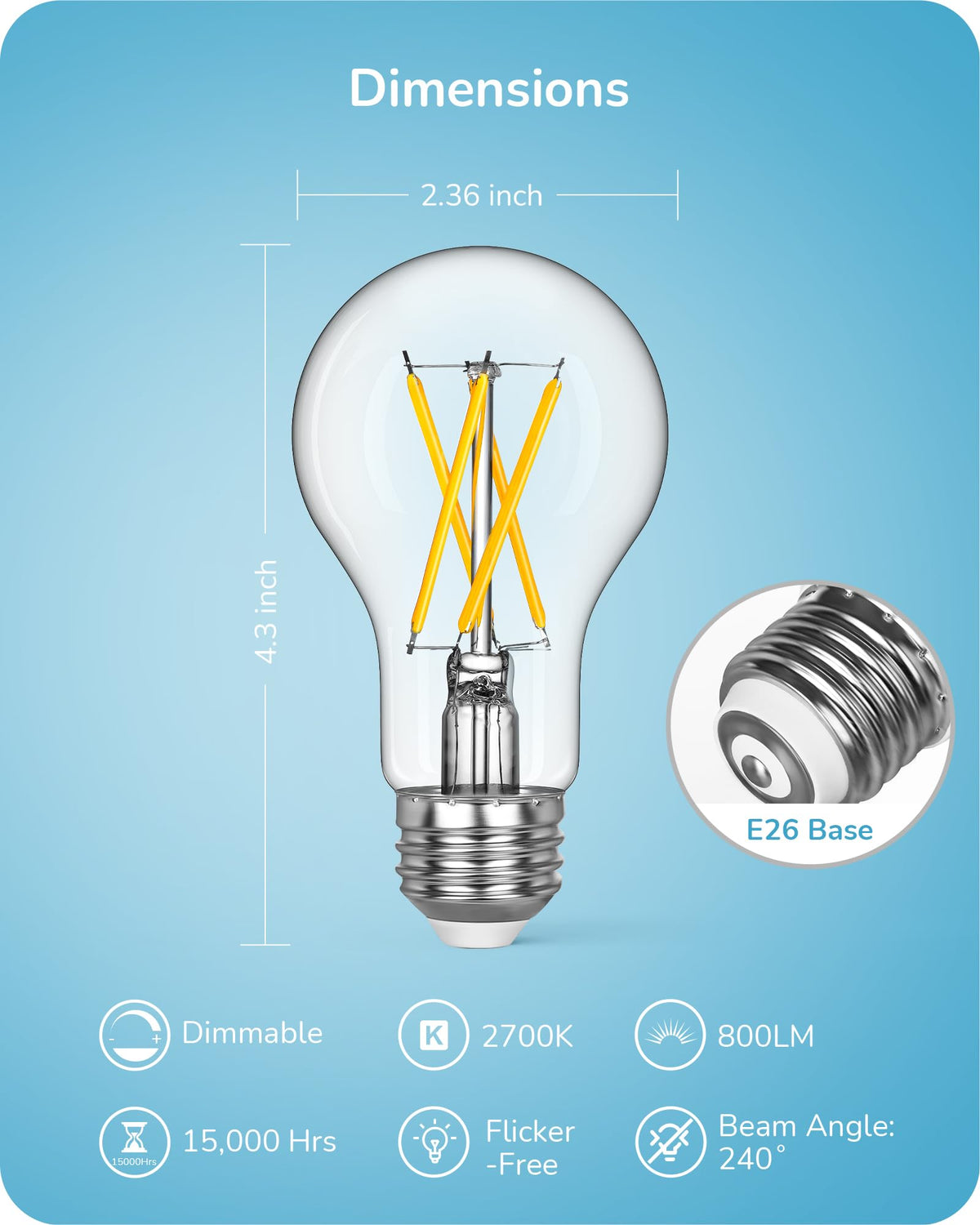 EDISHINE 60W-equivalent 8W LED saves energy while delivering clear ambiance