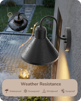 EDISHINE 8in gooseneck barn light with arched top enhances entryway ambience