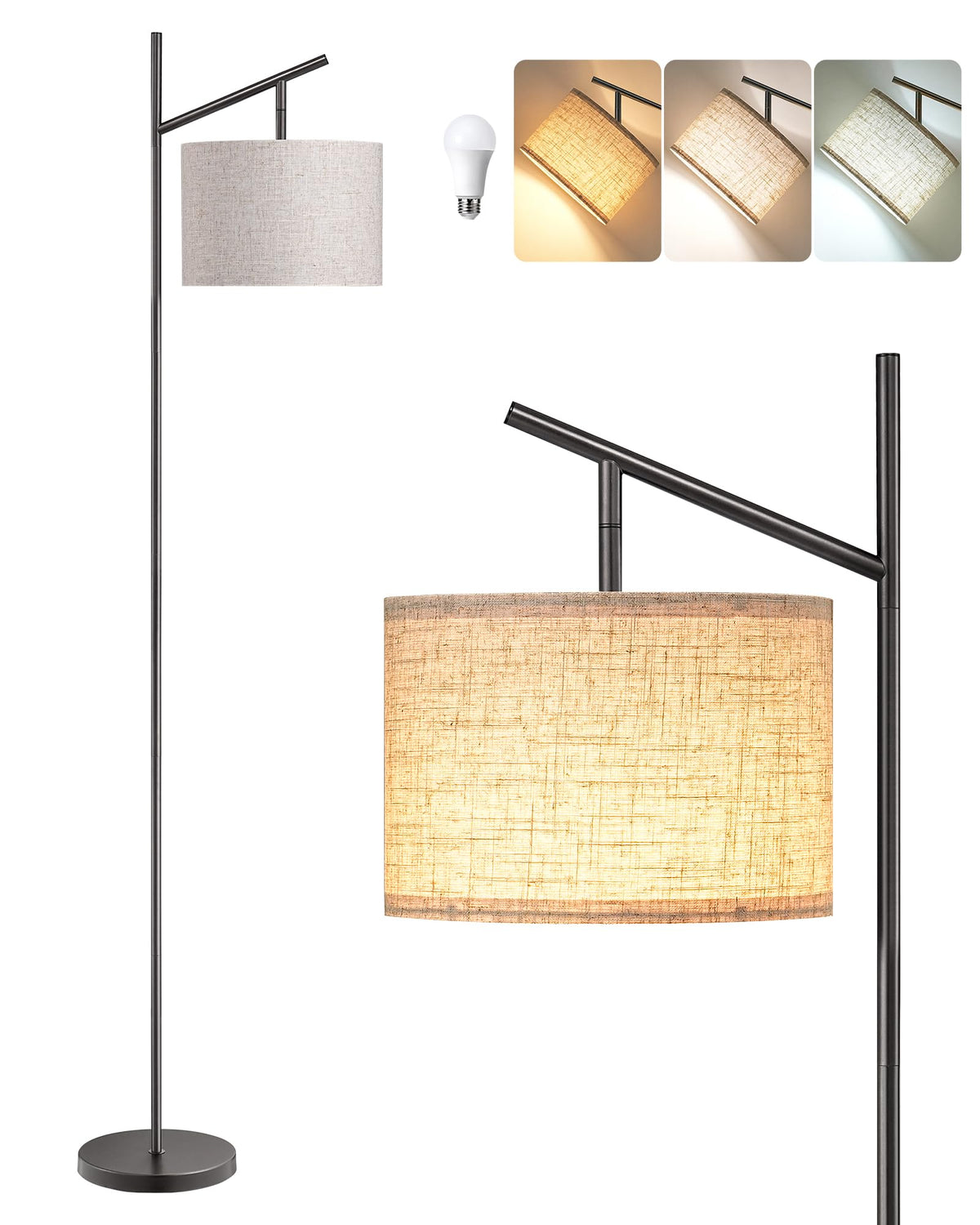 EDISHINE arc floor lamp complements modern, Nordic, and traditional interiors