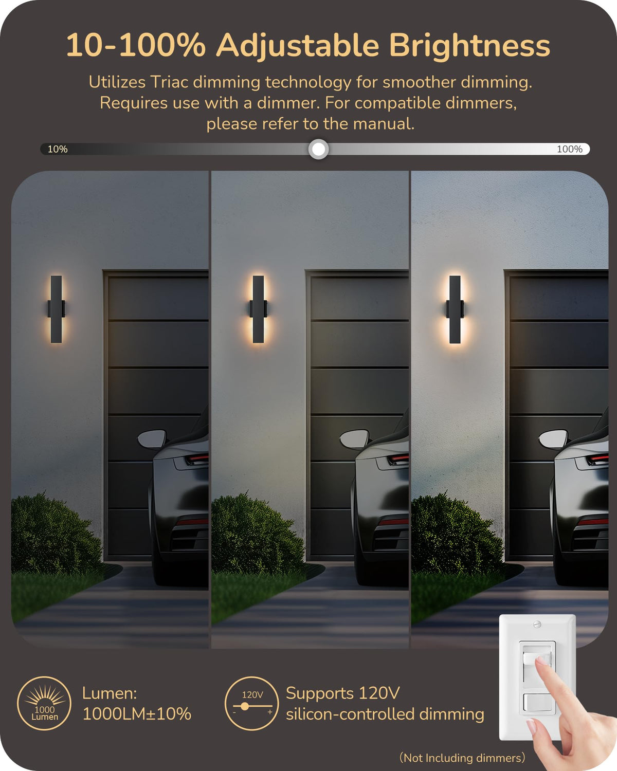 EDISHINE backlit LED outdoor light for soft, glare-free illumination