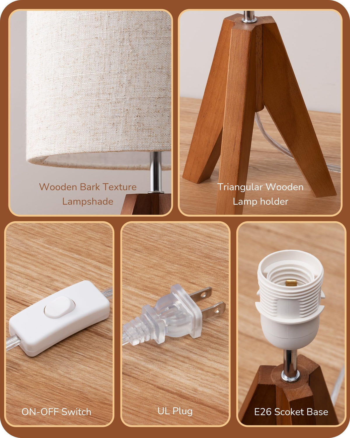 EDISHINE bedside lamp, 14.2-in height, fits small spaces