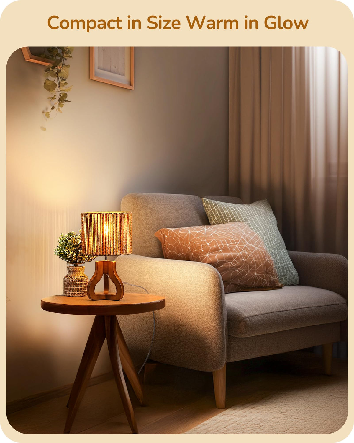EDISHINE bedside lamp on a nightstand enhances reading and relaxing ambiance